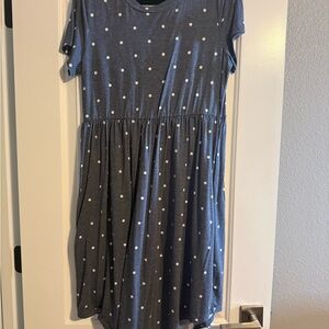 Polka Dot Dress - Blue and White